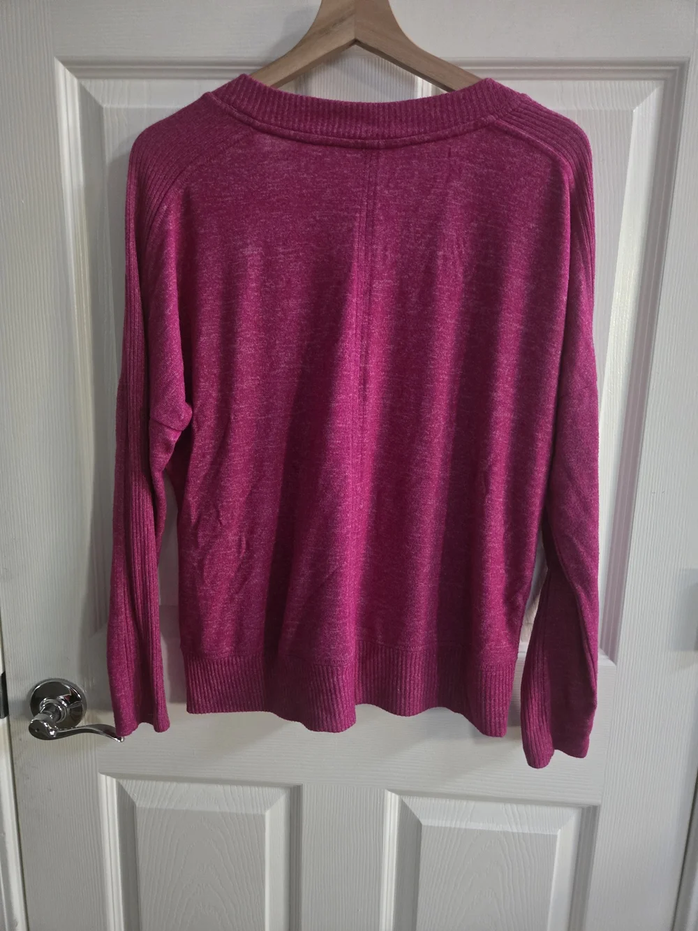 Buffalo David Bitton Women's V‑Neck Sweater in Heathered Fuchsia